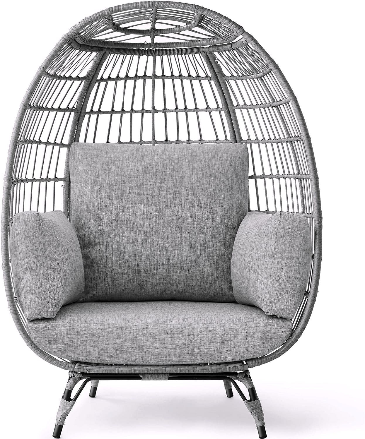 2026 Best Choice Products Wicker Egg Chair – Übergroßer Indoor- & Outdoor-Loungesessel für Terrasse, Garten & Wohnzimmer
