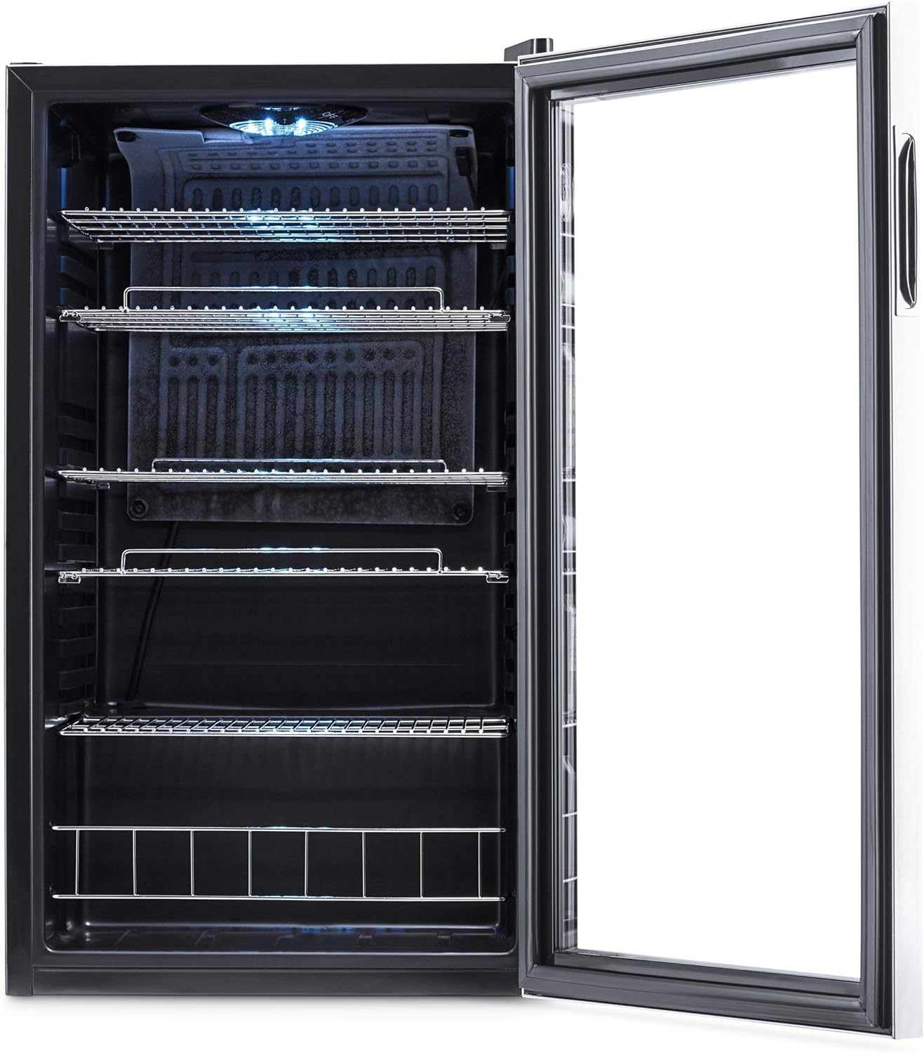 2026 Getränkekühlschrank | Freistehender Kühlschrank für 126 Dosen mit Glastür mit Scharnier rechts | Mini-Getränkekühlschrank, perfekt für Bier, Wein, Limonade und kühlere Getränke