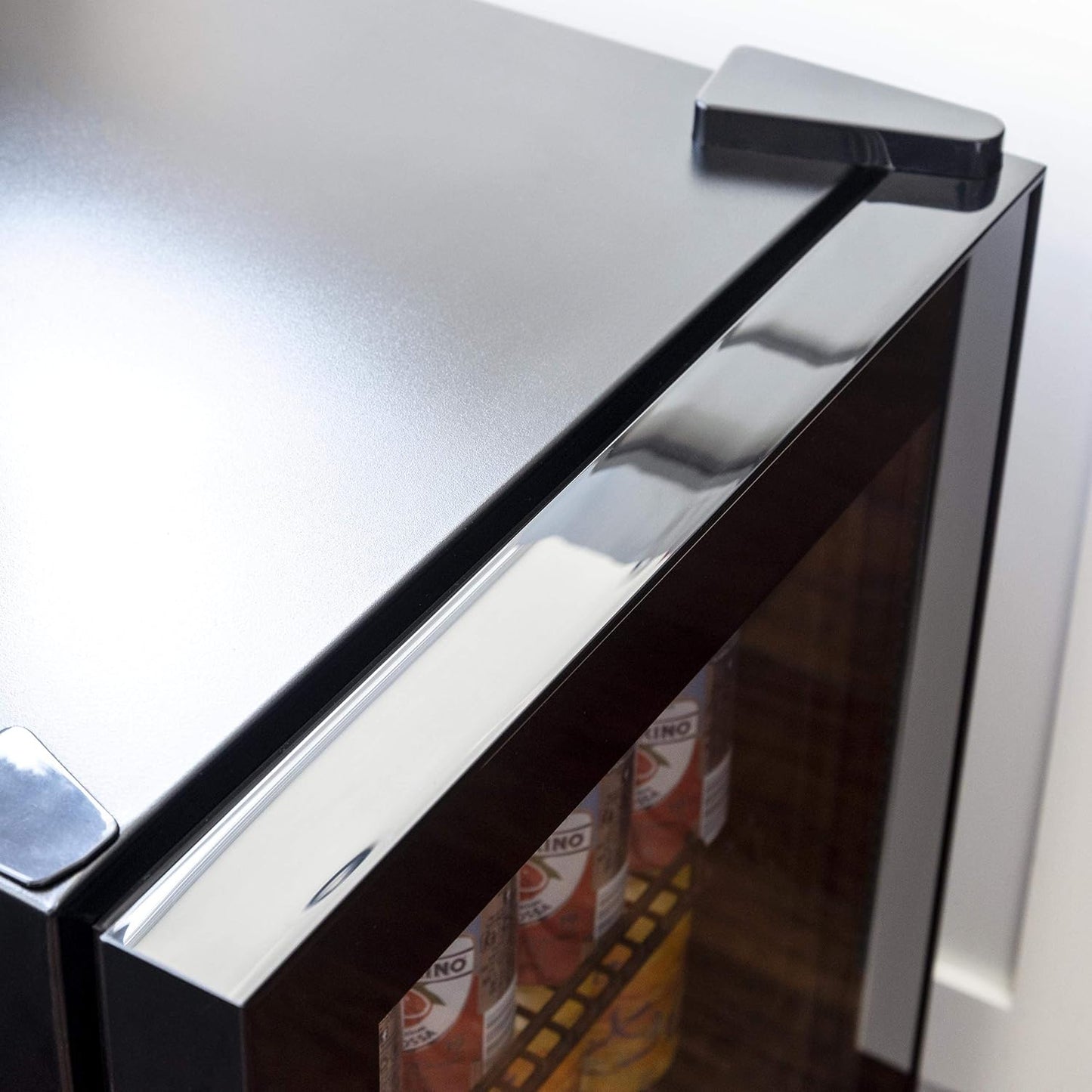 2026 Getränkekühlschrank | Freistehender Kühlschrank für 126 Dosen mit Glastür mit Scharnier rechts | Mini-Getränkekühlschrank, perfekt für Bier, Wein, Limonade und kühlere Getränke