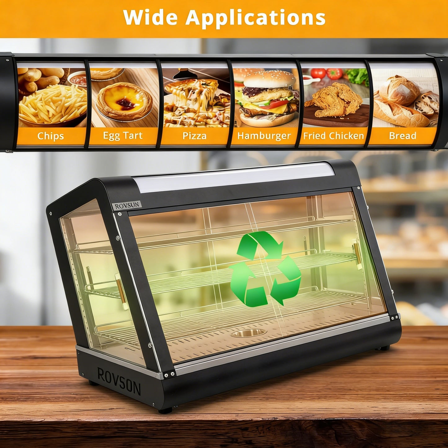 2026 3-Tier 35" 1500W 110V Hot Food Warmer Display Case Countertop