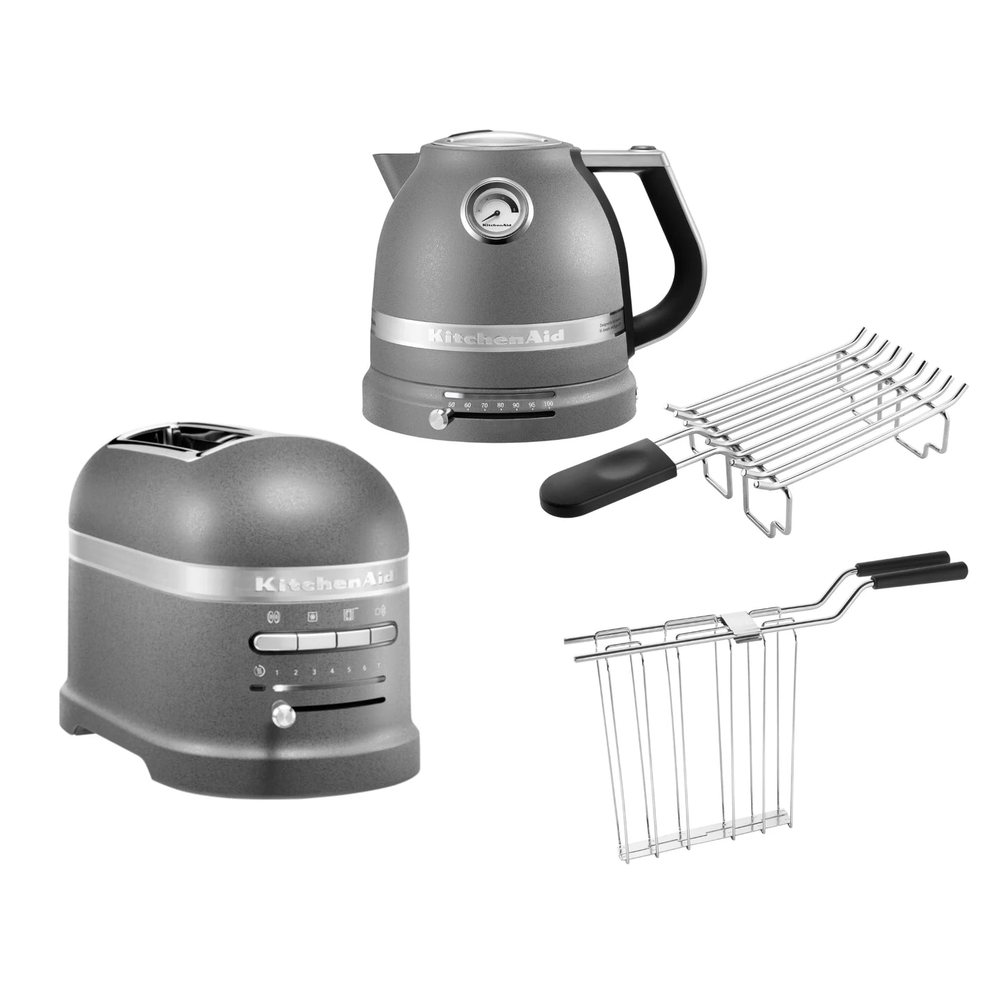 2026 KitchenAid Artisan Frühstücksset inkl. Wasserkocher 5KEK1522, 2 Scheiben Toaster 5KMT2204 und Brötchenaufsatz