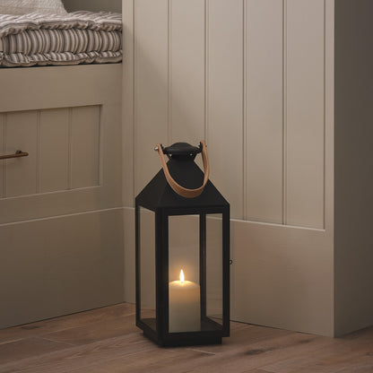 2er Set Brixham TruGlow® LED-Laternen aus Metall mit Ledergriffen