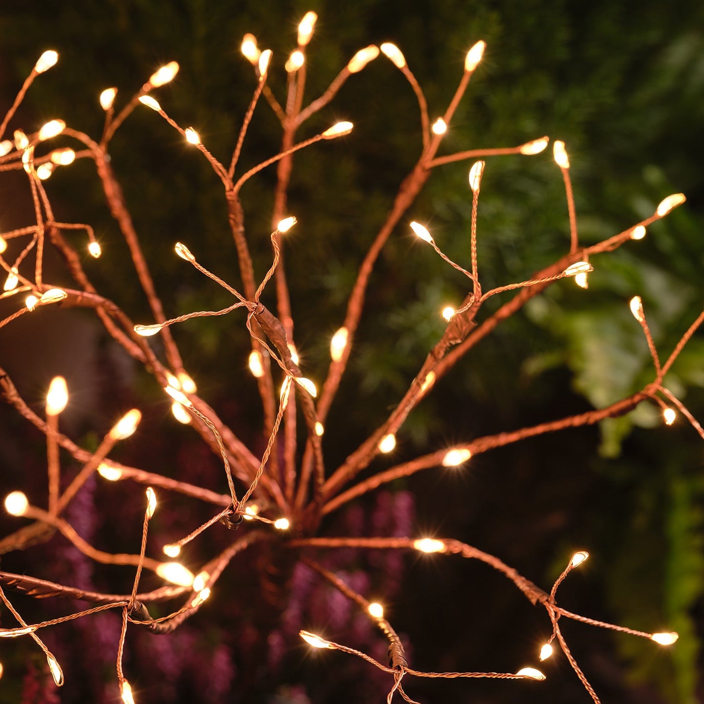 3er Set Solar Feuerwerk Gartenstecker mit warmweißen Mikro-LEDs
