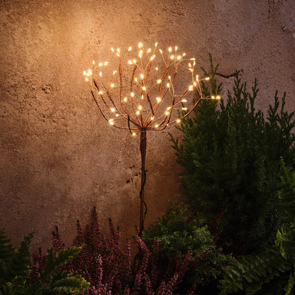3er Set Solar Feuerwerk Gartenstecker mit warmweißen Mikro-LEDs
