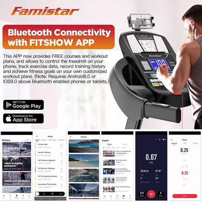 2026 Famistar Klappbares Laufband für Zuhause mit 15-stufiger Automatik-Steigung, 300 lbs Tragkraft, bis 10 MPH Geschwindigkeit