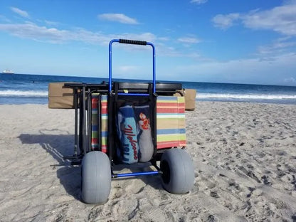 2026 My Beach Cart Heavy Duty Folding Beach Cart with BiMein Strandwagen, robuster, zusammenklappbarer Strandwagen mit großen Rädern und Ballonreifen zum Gleiten über Sandg Wheels and Balloon Tires to Glide Over Sand