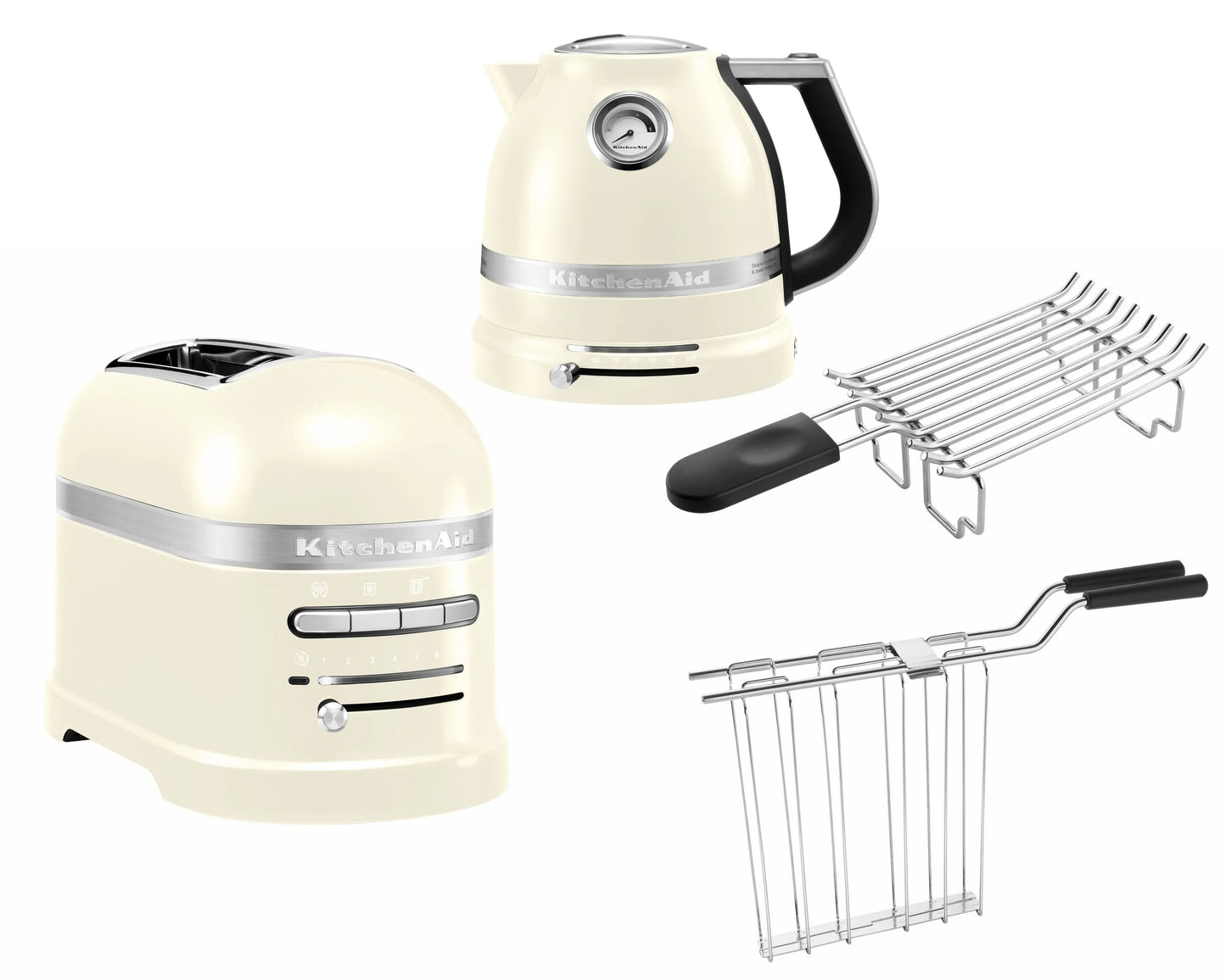 2026 KitchenAid Artisan Frühstücksset inkl. Wasserkocher 5KEK1522, 2 Scheiben Toaster 5KMT2204 und Brötchenaufsatz
