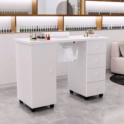 2026 OmySalon Manikürtisch / Nageltisch mit elektrischem Absaugventilator (Downdraft Vent)