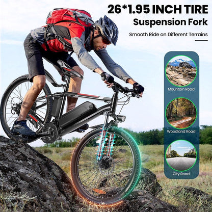 2026 500W Elektrofahrrad 26" E-Bike für Erwachsene mit Tempomat