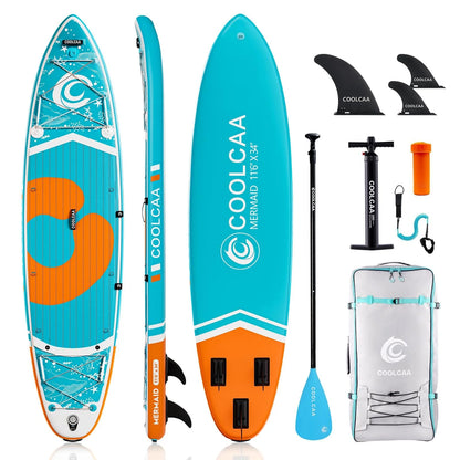 2026 COOLCAA 354cmx86cmx15cm Stand Up Paddling Board mit Premium SUP Zubehör, Tragkraft bis 210kg, SUP Board für Erwachsene und Jugendliche Aller Niveaus