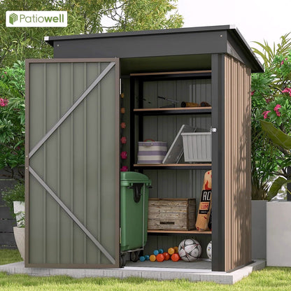 2026 Patiowell Outdoor-Gerätehaus 5 × 3 FT für Garten, Terrasse und Rasen