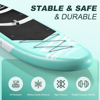 2026 Premium-Stand-Up-Paddle-Board, Yoga-Board mit strapazierfähigem SUP-Zubehör und Tragetasche | Breiter Stand, Surf-Kontrolle, rutschfestes Deck, Leine, Paddel und Pumpe für Jugendliche und Erwachsene