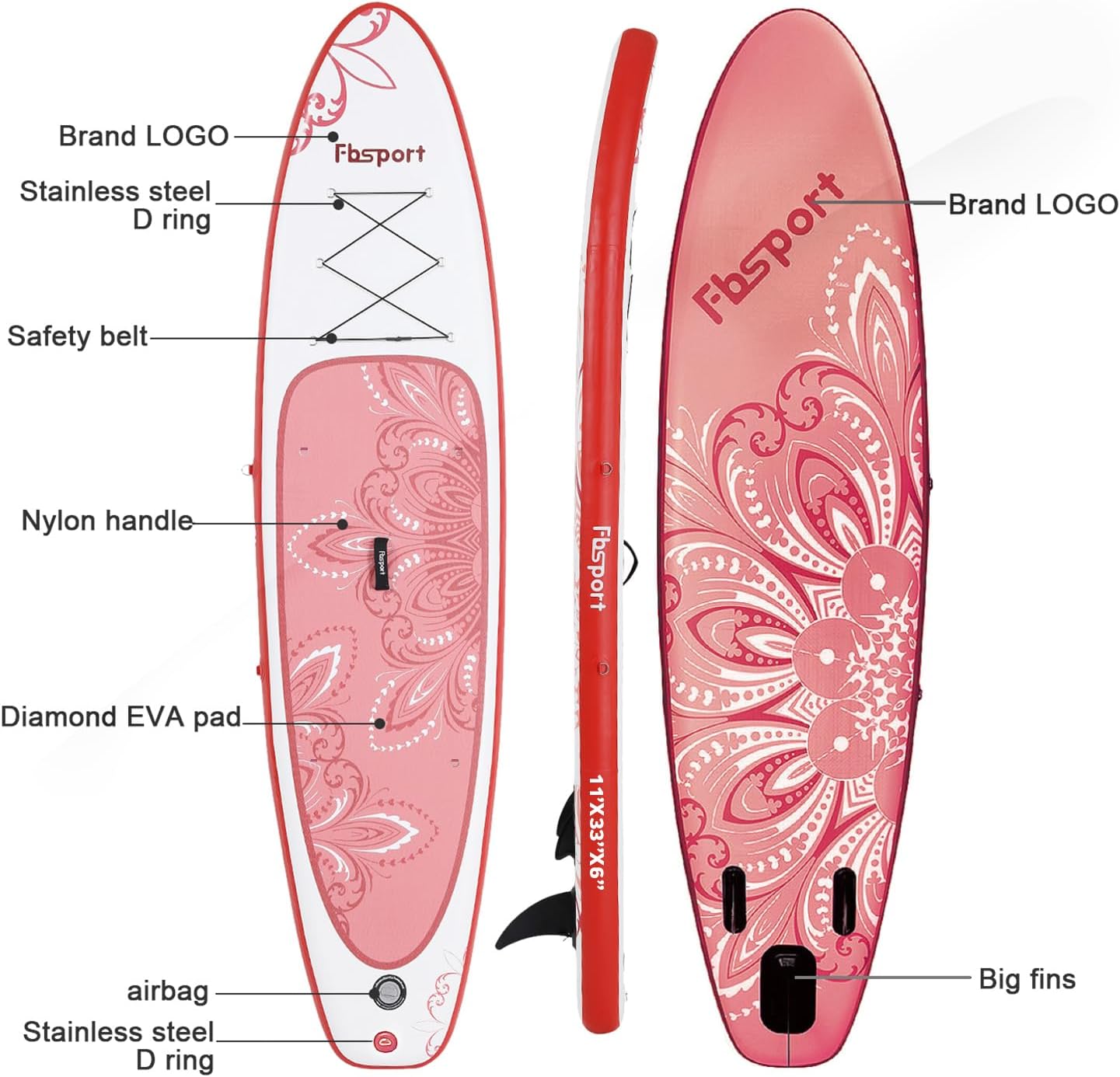 2026 Premium-Stand-Up-Paddle-Board, Yoga-Board mit strapazierfähigem SUP-Zubehör und Tragetasche | Breiter Stand, Surf-Kontrolle, rutschfestes Deck, Leine, Paddel und Pumpe für Jugendliche und Erwachsene