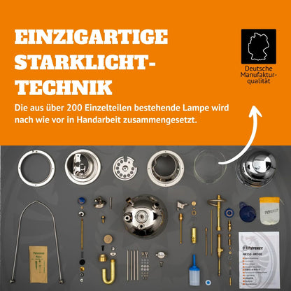 2026 HK500 Drucklaterne, 500 Kerzenstärke mit 1 Quart Kerosintank für Zuhause, Camping oder als Notbeleuchtung, handmontierte 400-Watt-Hochdrucklampe, poliertes Messing