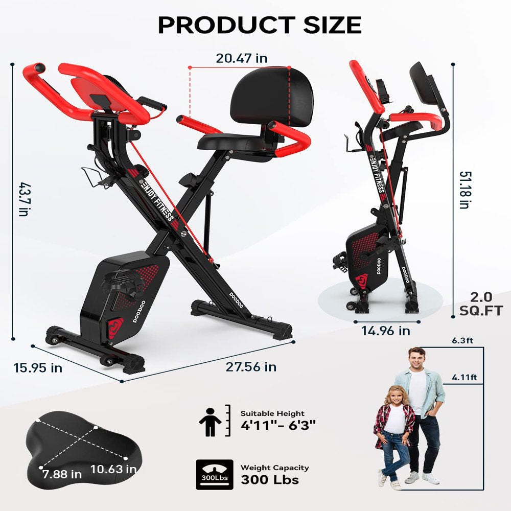 2026 Pooboo 3 In 1 Faltbare Heimtrainer Indoor Cycling Bike Workout 300Lb