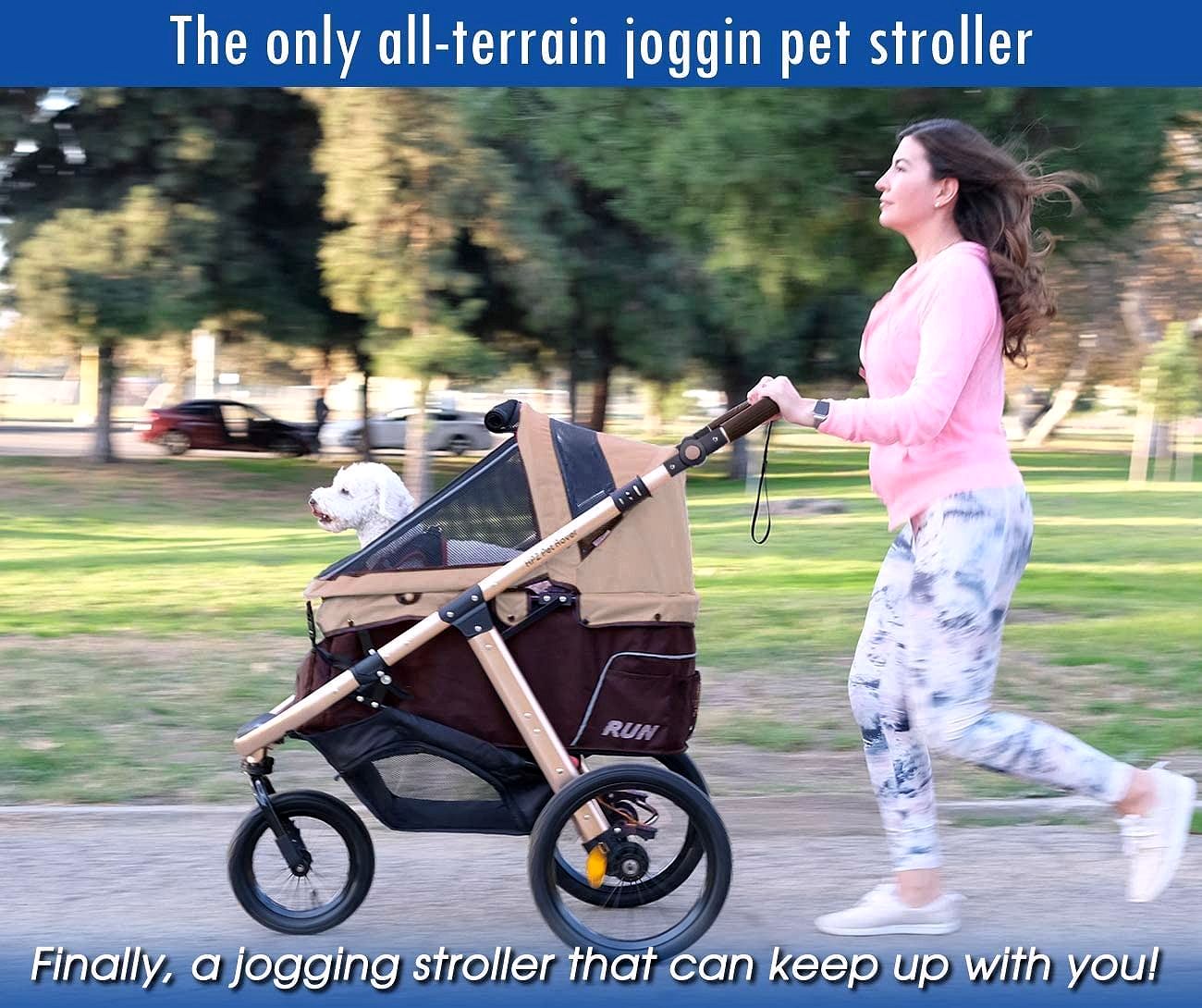 2026 Jogging-Sport-Tierbuggy mit Komfort-Gummirädern / Reißverschlusslosem Einstieg / Einhand-Schnellfaltung / Aluminiumrahmen für kleine & mittelgroße Hunde, Katzen und Haustiere (Grün Camouflage)