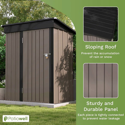 2026 Patiowell Outdoor-Gerätehaus 5 × 3 FT für Garten, Terrasse und Rasen