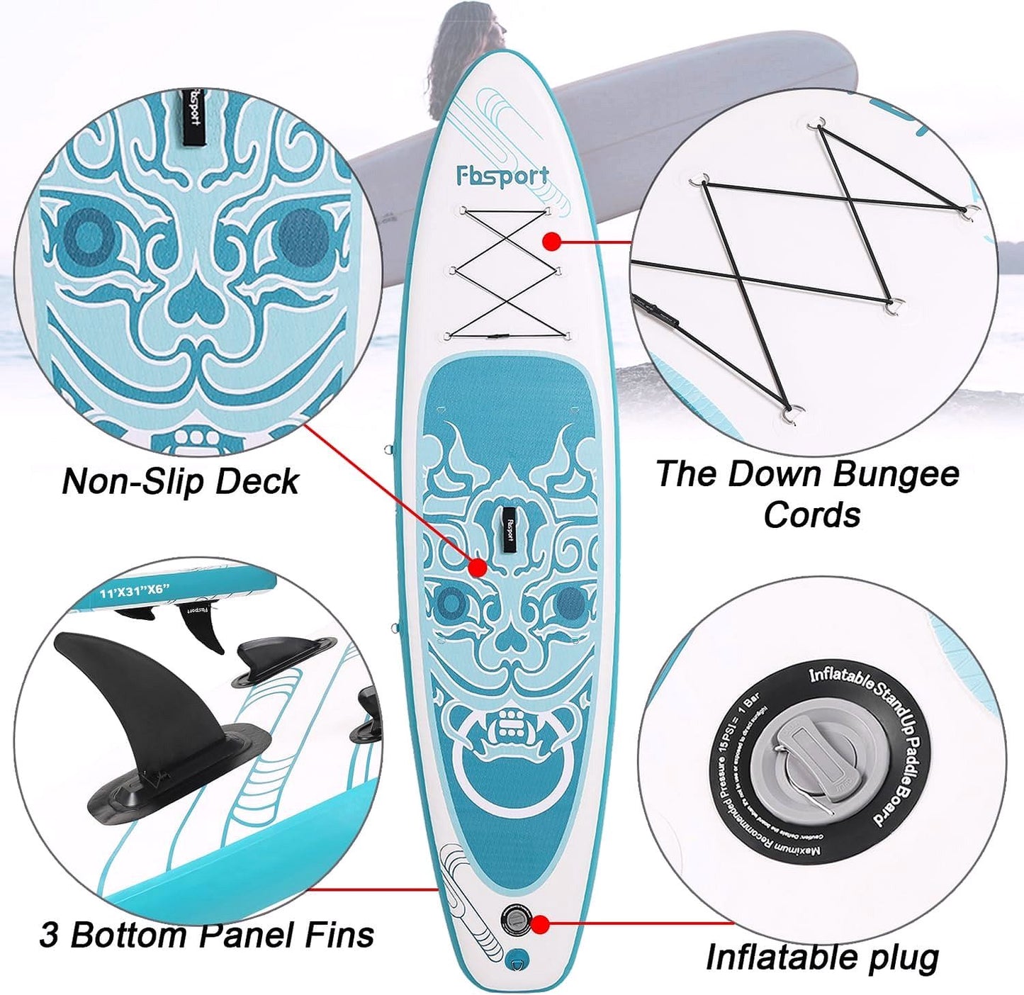 2026 Premium Stand Up Paddle Board, Yoga Board with Durable SUP Accessories & Carry Bag | Wide Stance, Surf Control, Non-Slip Deck, Leash, Paddle and Pump for Youth & Adult