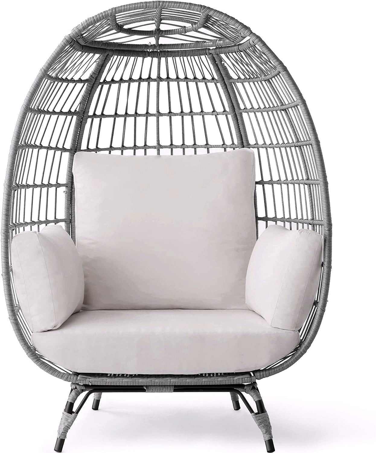 2026 Best Choice Products Wicker Egg Chair – Übergroßer Indoor- & Outdoor-Loungesessel für Terrasse, Garten & Wohnzimmer