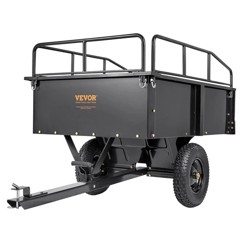 2026 VEVOR Hochleistungs-ATV-Anhänger, Kippwagen aus Stahl, 750 Pfund, 15 Kubikfuß, Gartenanhänger mit abnehmbaren Seitenwänden zum Fahren, L – MadeInUSA