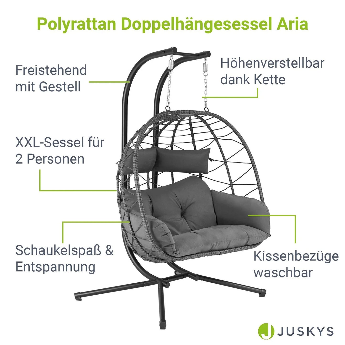 2026 Polyrattan Doppelhängesessel Aria