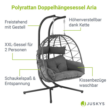 2026 Polyrattan Doppelhängesessel Aria
