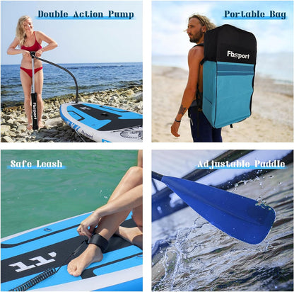 2026 Premium-Stand-Up-Paddle-Board, Yoga-Board mit strapazierfähigem SUP-Zubehör und Tragetasche | Breiter Stand, Surf-Kontrolle, rutschfestes Deck, Leine, Paddel und Pumpe für Jugendliche und Erwachsene
