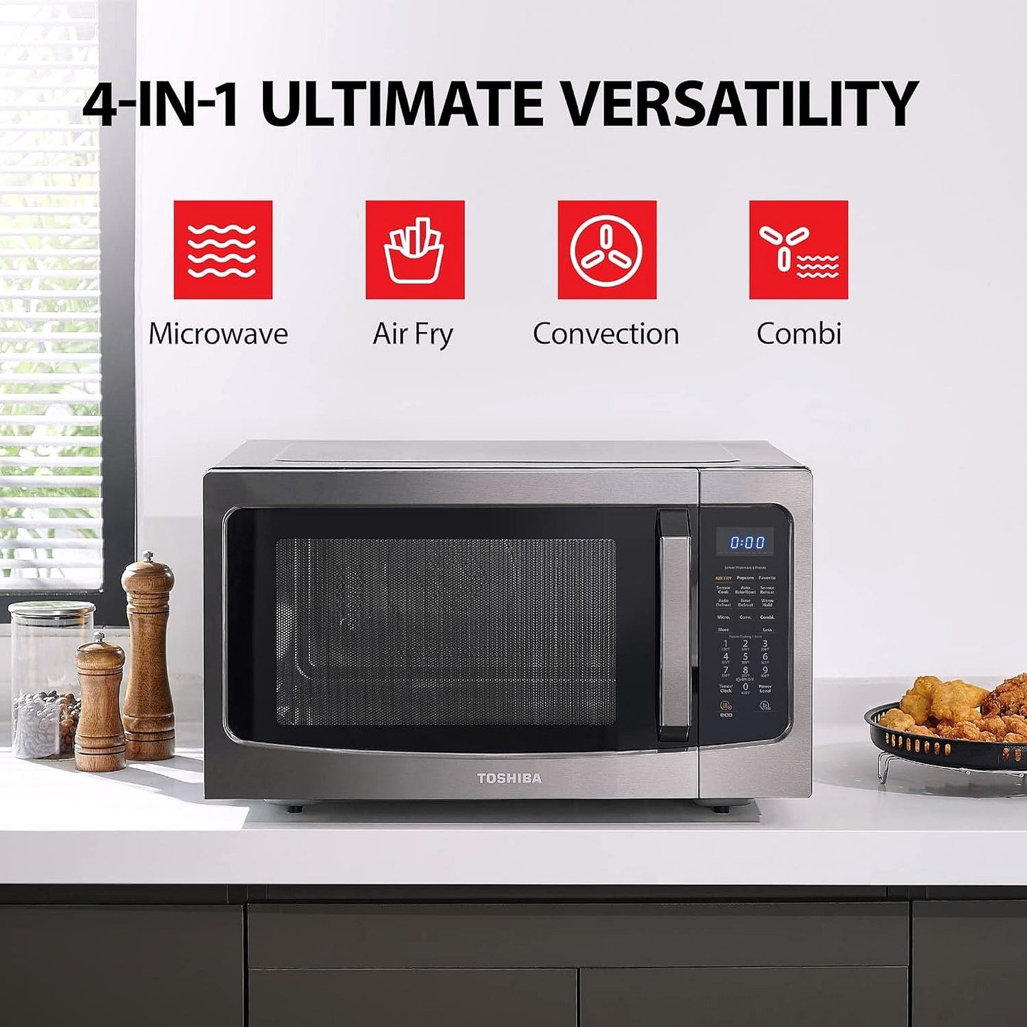 2026 TOSHIBA 4-in-1 ML-EC42P(SS) Mikrowellenofen für die Arbeitsplatte