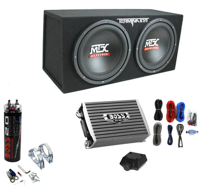 2026 MTX TNE212D 12″ 1200W Dual Subwoofer Box mit 1500W Monoblock-Verstärker & 2-Farad-Kondensator