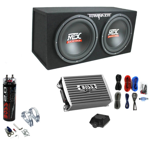 2026 MTX TNE212D 12″ 1200W Dual Subwoofer Box mit 1500W Monoblock-Verstärker & 2-Farad-Kondensator