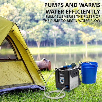 2026 Tragbarer Propan-Warmwasserbereiter und Duschpumpe mit eingebauter Batterie | Kompaktes Outdoor-Reinigungs- und Duschsystem mit LCD, Sicherheitsabschaltung und Tragetasche, sofort heißes Wasser für Camping und Wandern