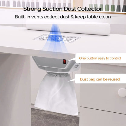 2026 OmySalon Manikürtisch / Nageltisch mit elektrischem Absaugventilator (Downdraft Vent)