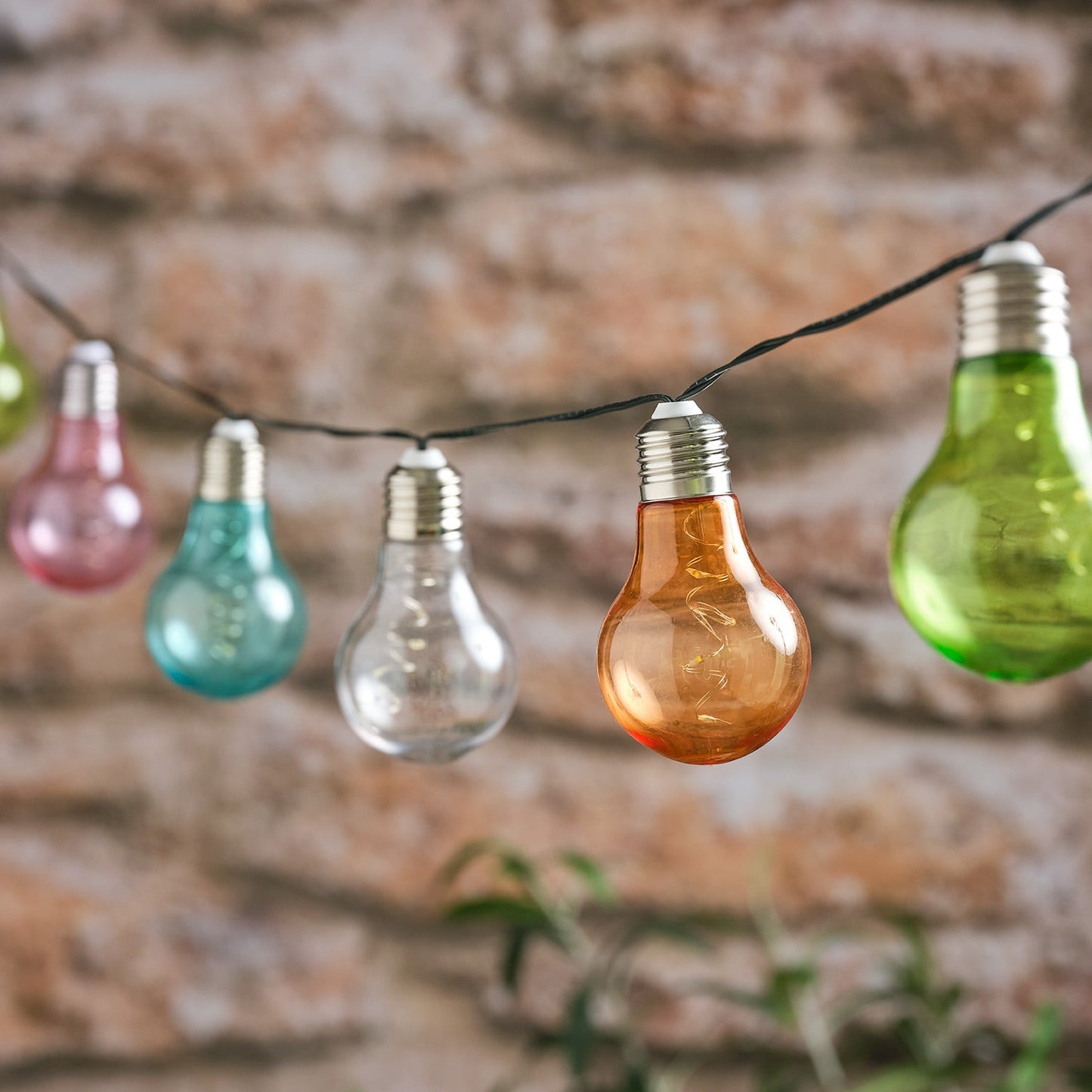 Solar-Glühbirnen-Lichterkette mit 10 Mikro-LEDs in Pastellfarben