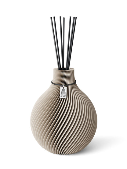 Duftvase Sphere Cozy Greige 20 cm ICONIC HOME Schwarzes Band