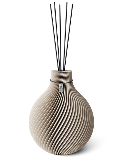 Duftvase Sphere Cozy Greige 32 cm ICONIC HOME Schwarzes Band