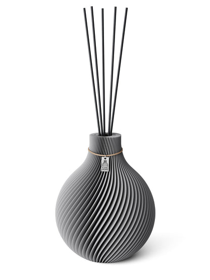 Duftvase Sphere Dreamy Gray 26 cm ICONIC HOME Naturfarbenes Band