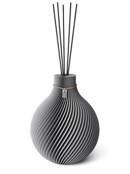 Duftvase Sphere Dreamy Gray 32 cm ICONIC HOME Naturfarbenes Band