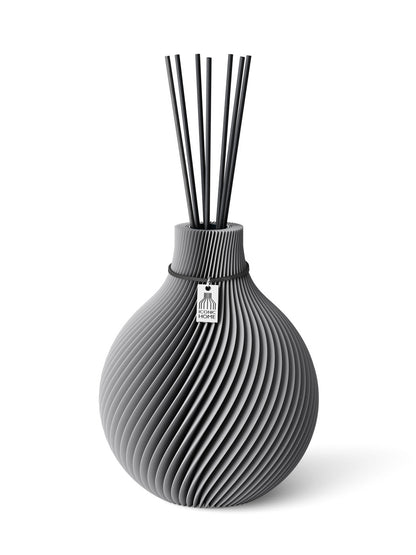 Duftvase Sphere Dreamy Gray 20 cm ICONIC HOME Schwarzes Band
