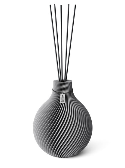 Duftvase Sphere Dreamy Gray 26 cm ICONIC HOME Schwarzes Band