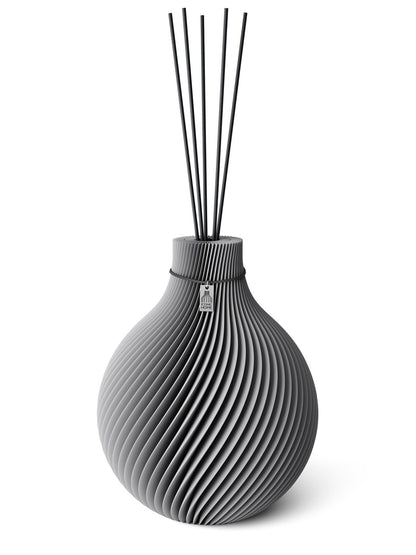 Duftvase Sphere Dreamy Gray 32 cm ICONIC HOME Schwarzes Band