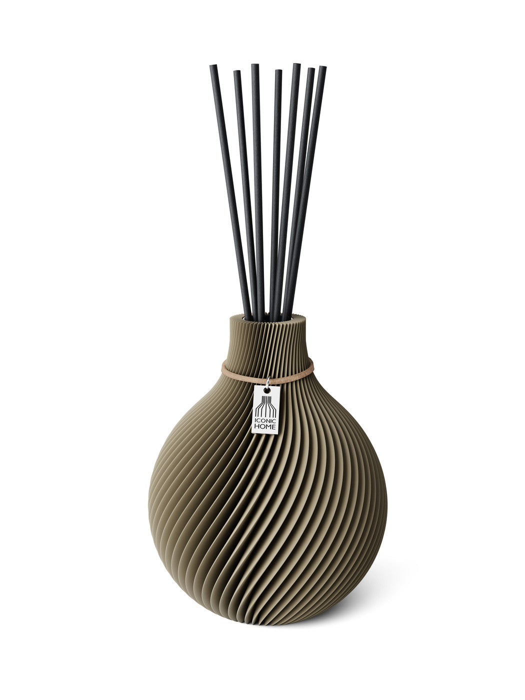 Duftvase Sphere Mystic Mud 15 cm ICONIC HOME Naturfarbenes Band