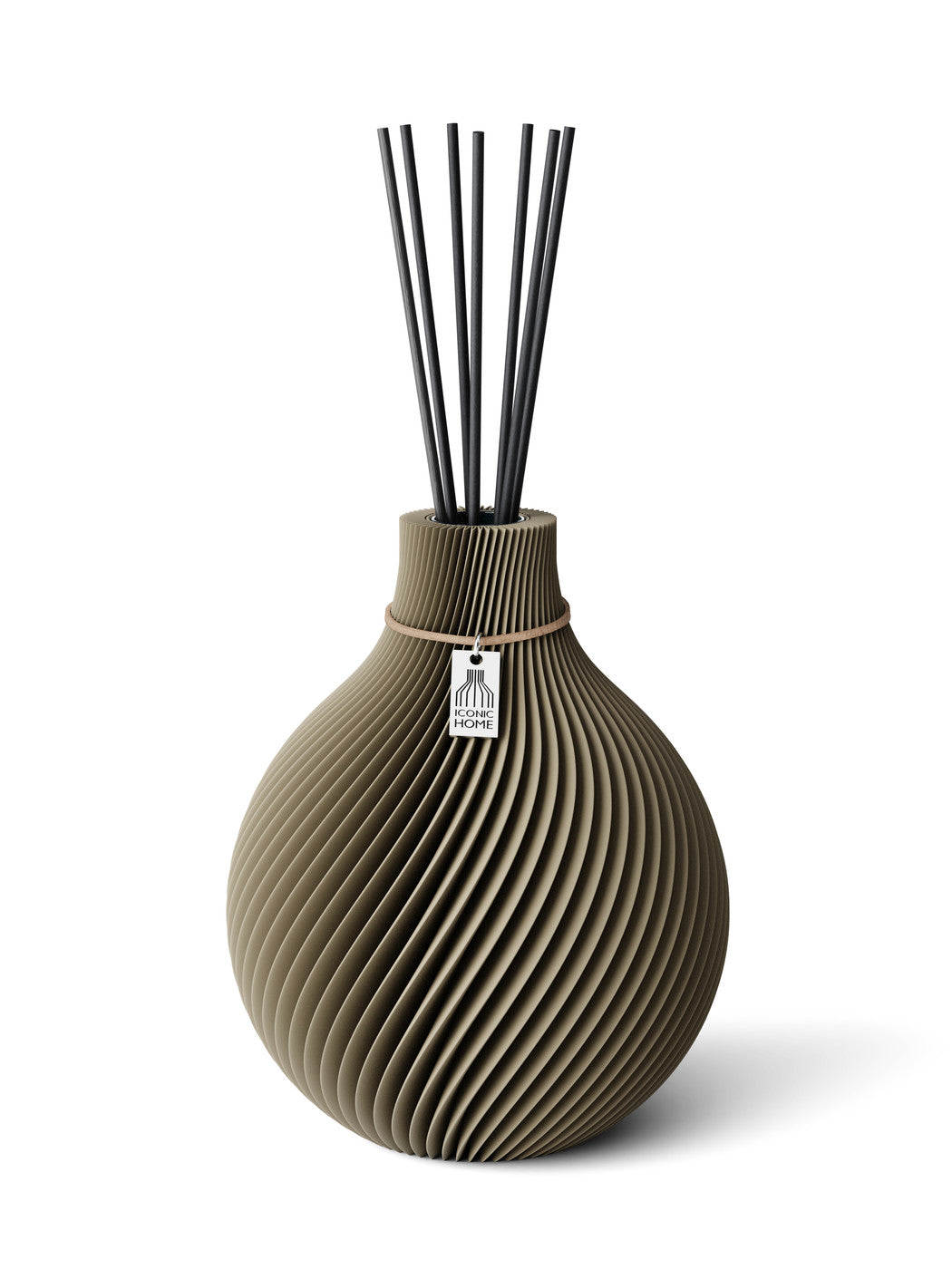 Duftvase Sphere Mystic Mud 20 cm ICONIC HOME Naturfarbenes Band