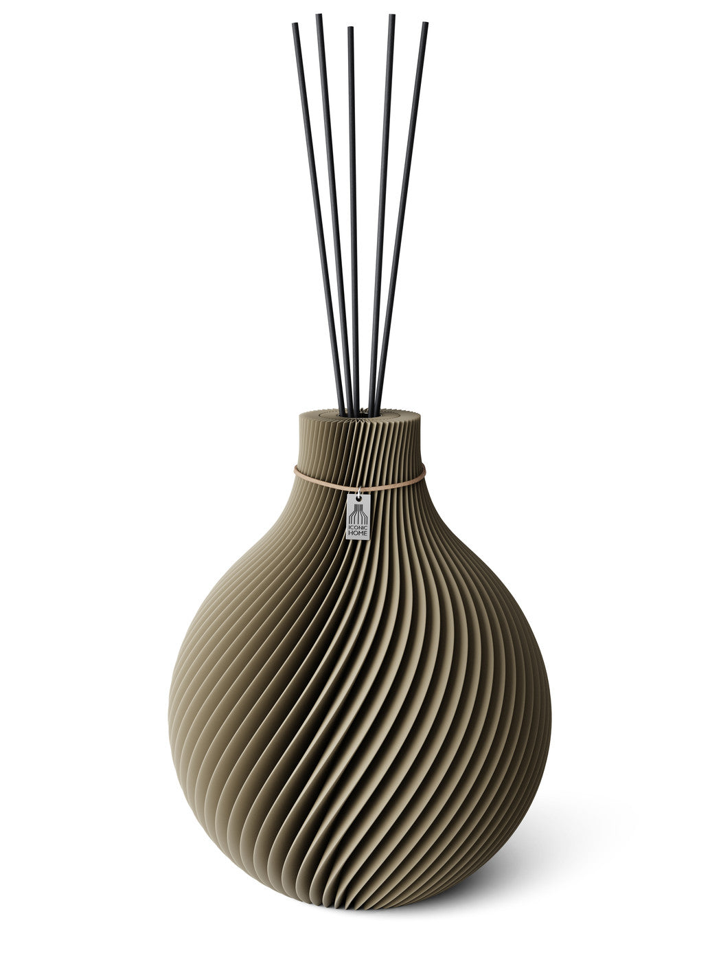 Duftvase Sphere Mystic Mud 32 cm ICONIC HOME Naturfarbenes Band