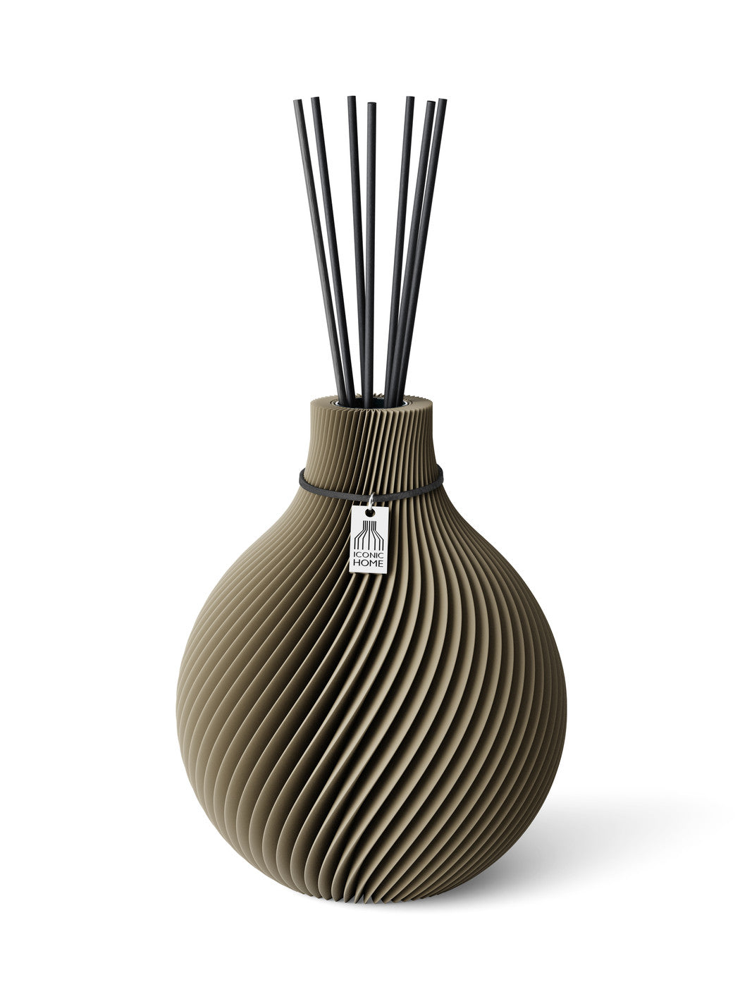 Duftvase Sphere Mystic Mud 20 cm ICONIC HOME Schwarzes Band