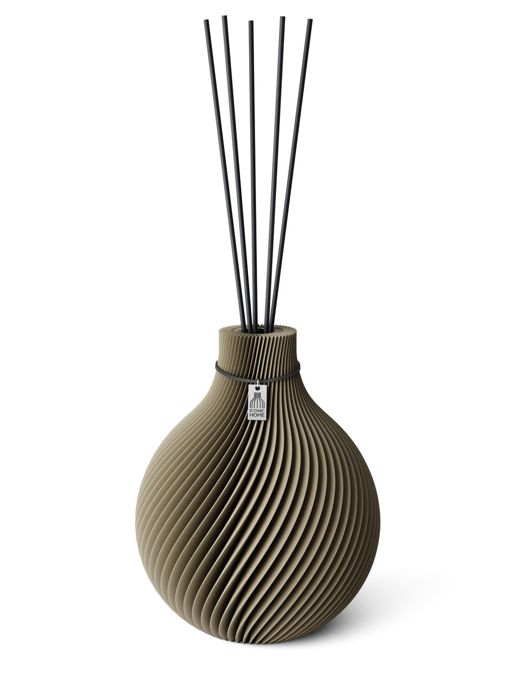 Duftvase Sphere Mystic Mud 26 cm ICONIC HOME Schwarzes Band