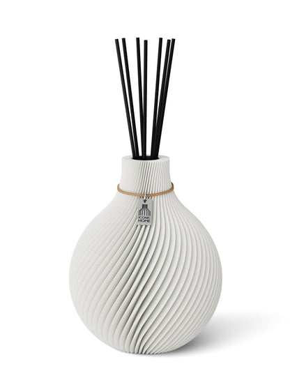 Duftvase Sphere Pure White 20 cm ICONIC HOME Naturfarbenes Band