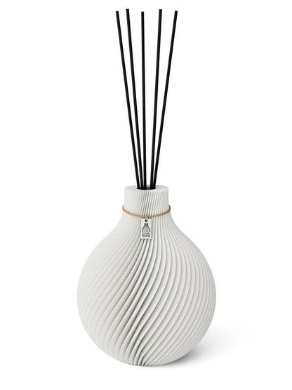 Duftvase Sphere Pure White 26 cm ICONIC HOME Naturfarbenes Band