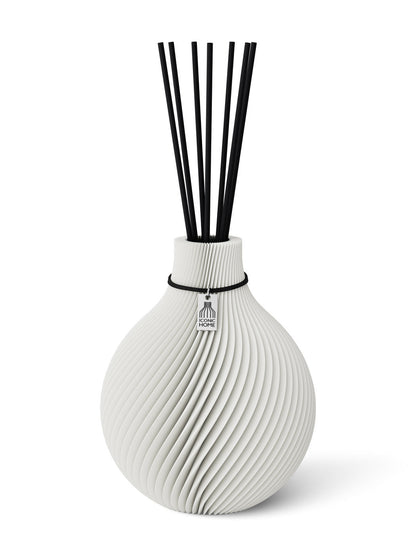 Duftvase Sphere Pure White 17,5 cm ICONIC HOME Schwarzes Band