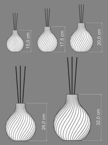 Duftvase Sphere - Raumduft Diffuser Set mit Duftöl und Duftstäbchen | pure white