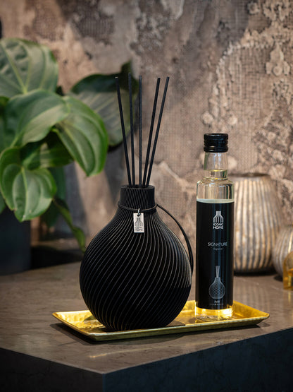 Duftvase Sphere - Raumduft Diffuser Set mit Duftöl und Duftstäbchen | dreamy gray